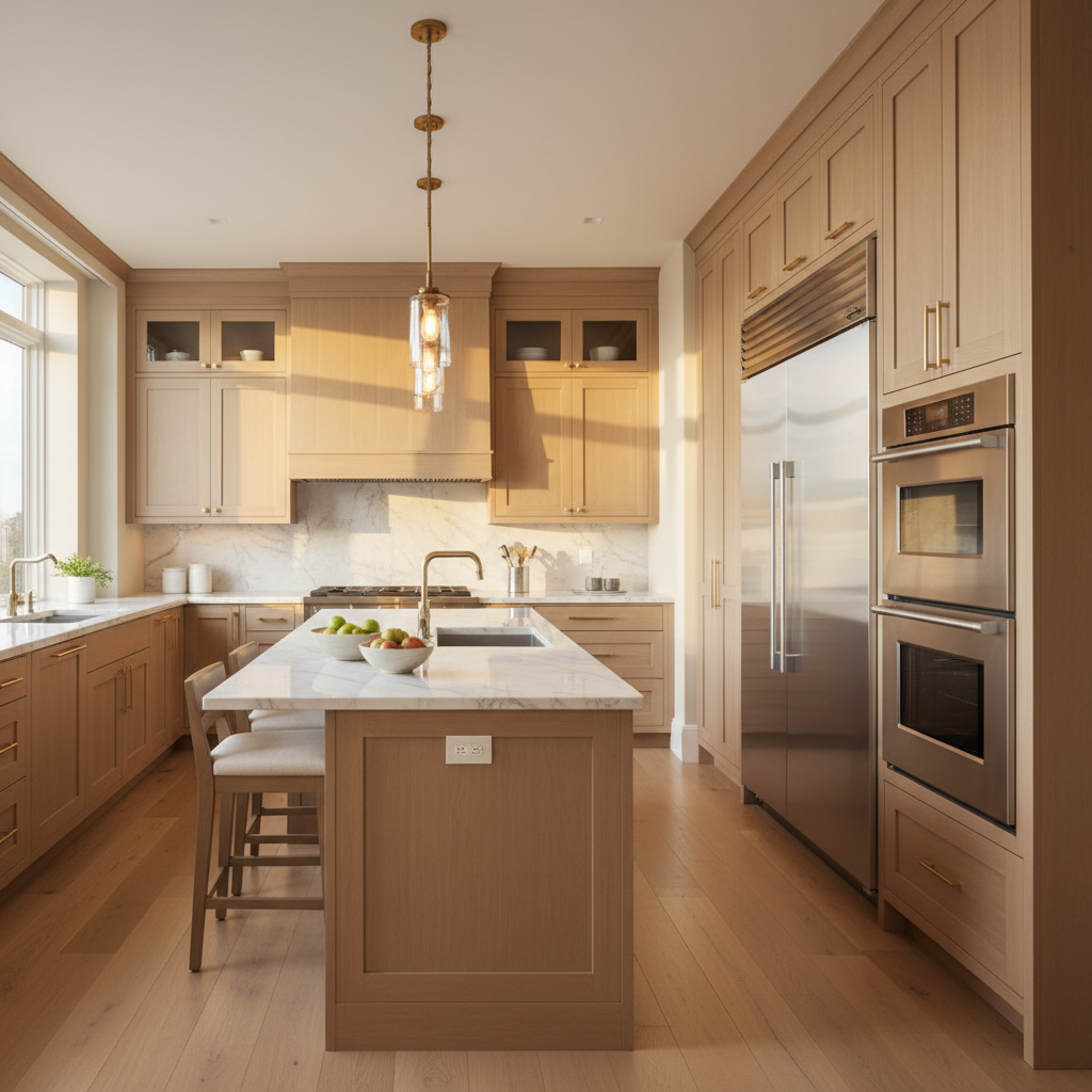 Upscale kitchen with integrated appliances